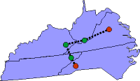 Route from North Carolina to Virginia