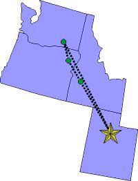 Route from Utah to Washington to Utah